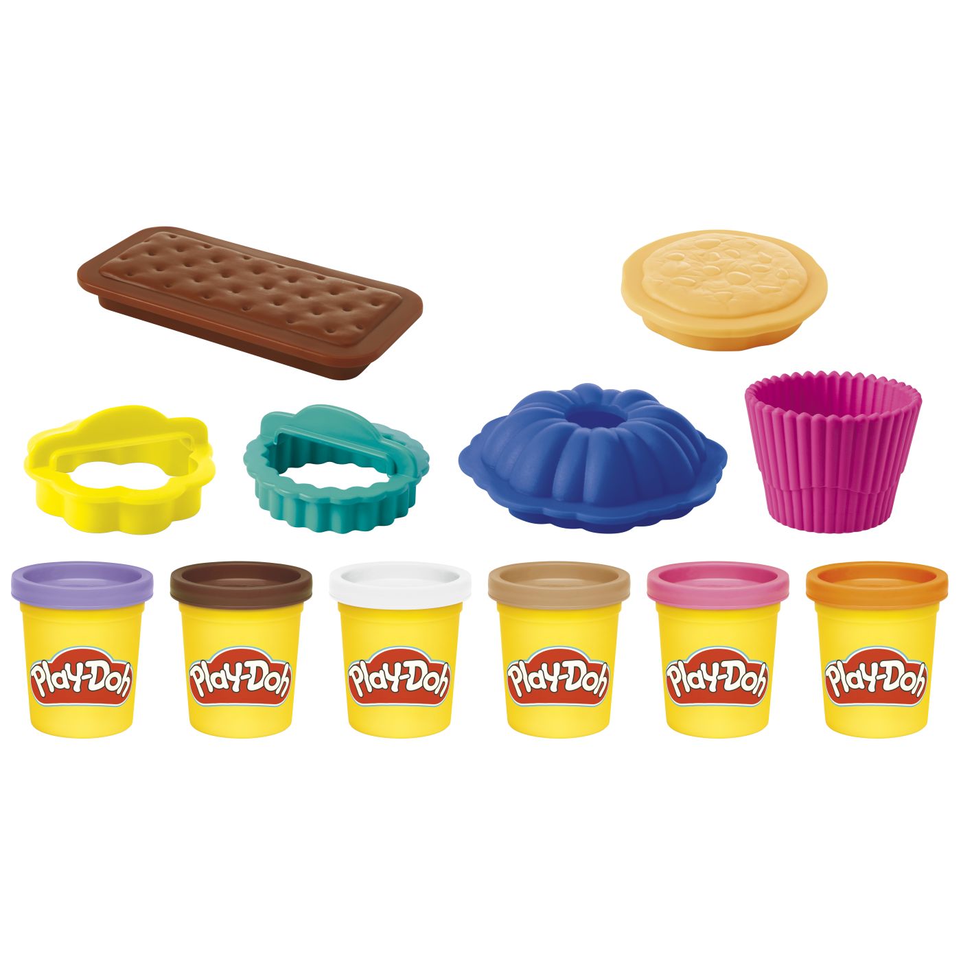 Set Play-Doh de gatit prajituri cu 6 culori si accesorii, 3+ ani