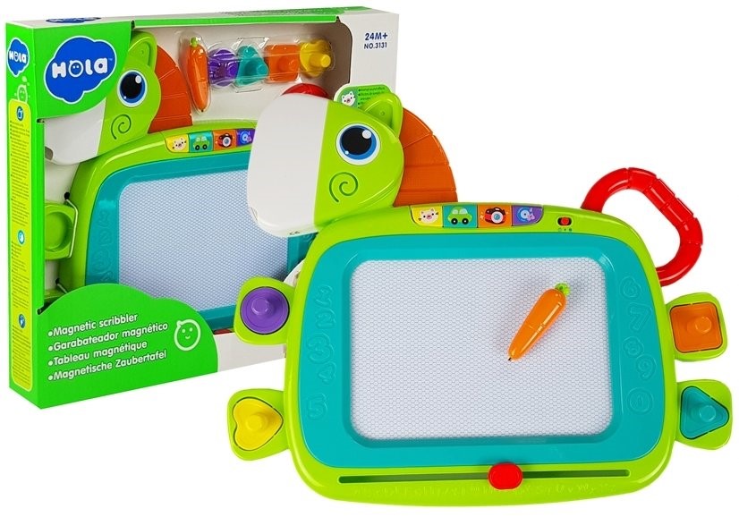 Tablita magnetica pentru copii cu muzica, lumini, stilou si stampile