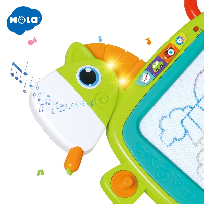 Tablita magnetica pentru copii cu muzica, lumini, stilou si stampile