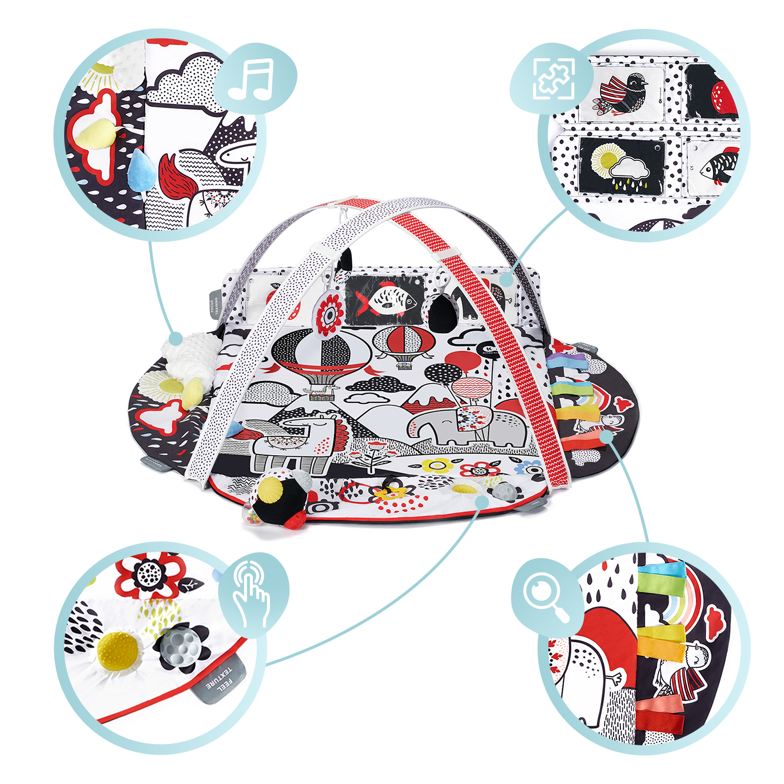 Saltea de joaca educativa Kinderkraft 4SMART pentru bebelusi 0+