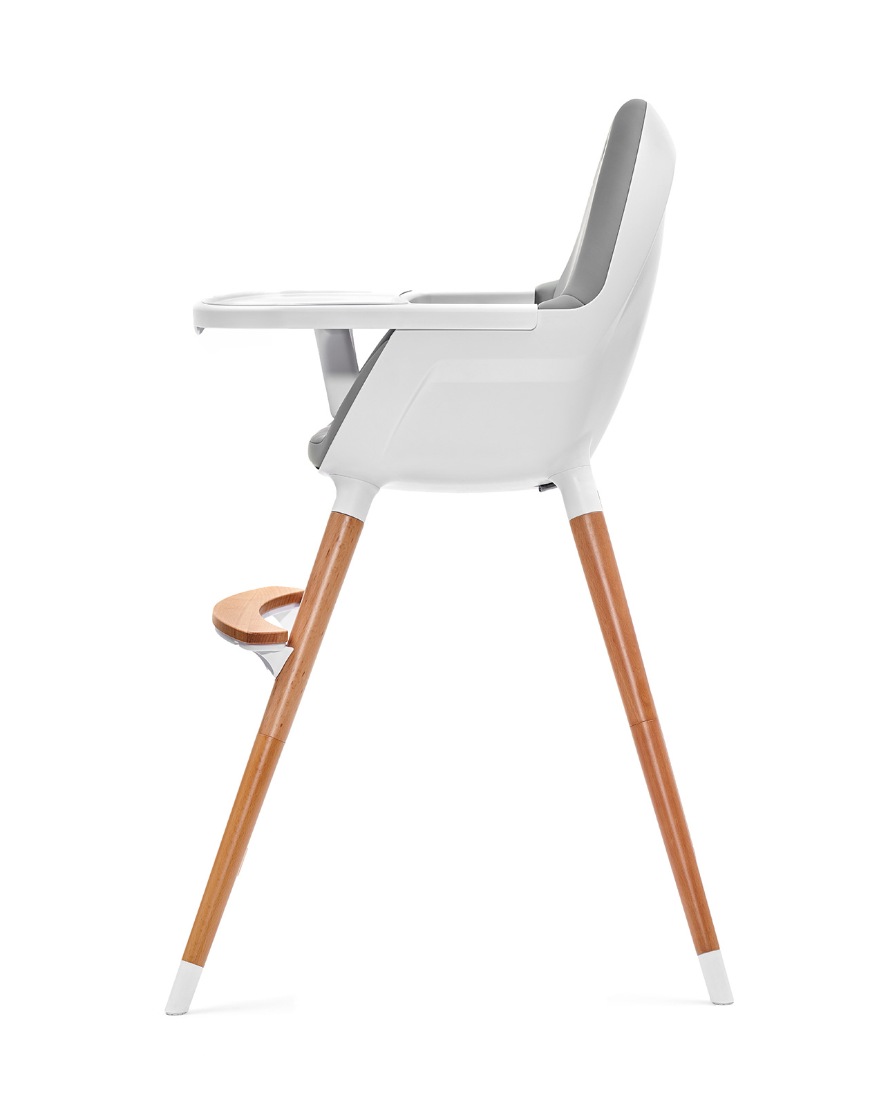 Scaun de masa Kinderkraft FINI 2 in 1, gri, pentru 6 luni-5 ani