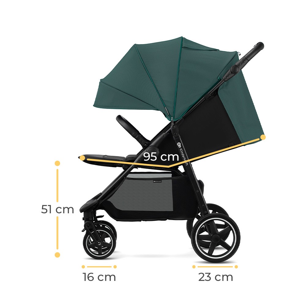 Cărucior sport Kinderkraft Route, Emerald Green, 0-22 kg