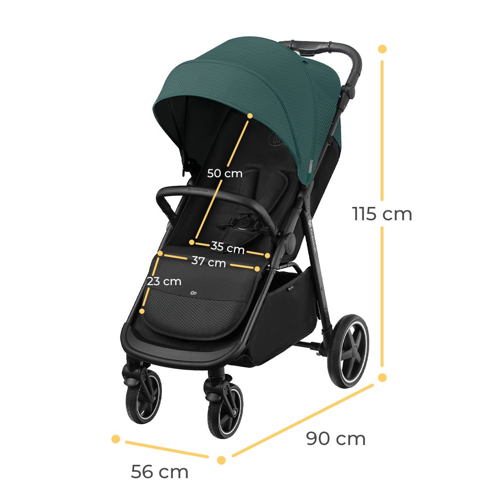 Cărucior sport Kinderkraft Route, Emerald Green, 0-22 kg