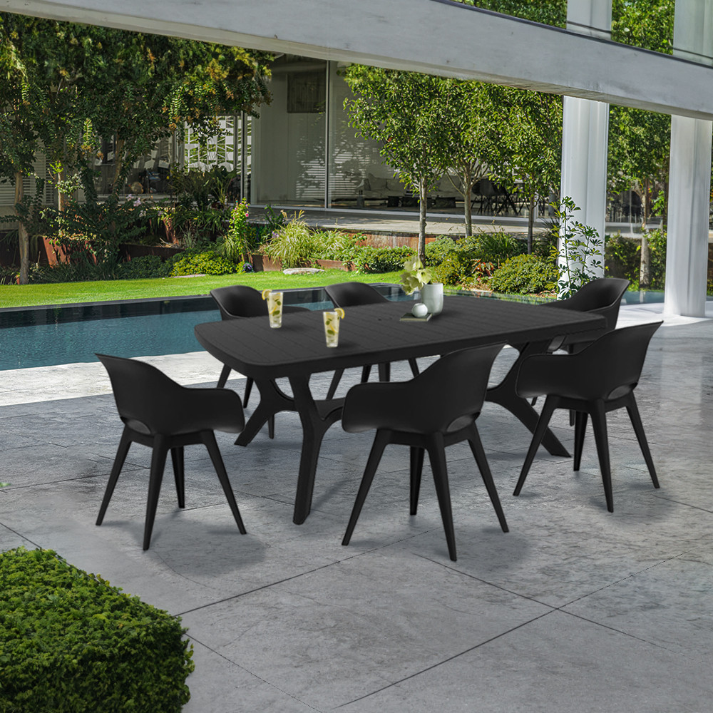 Set mobilier de grădină Curver Belur 6+1, 6 persoane, grafit