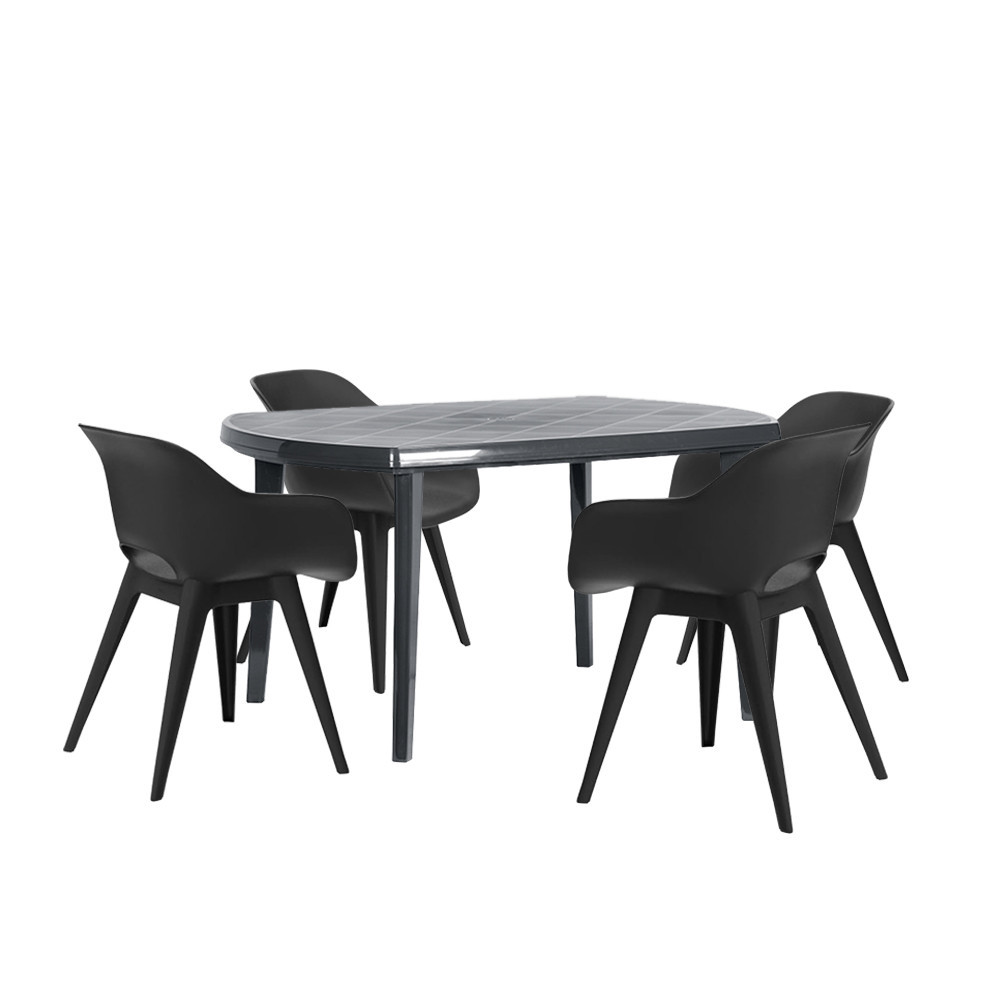 Curver Set mobilier de grădină Vira 4+1, grafit