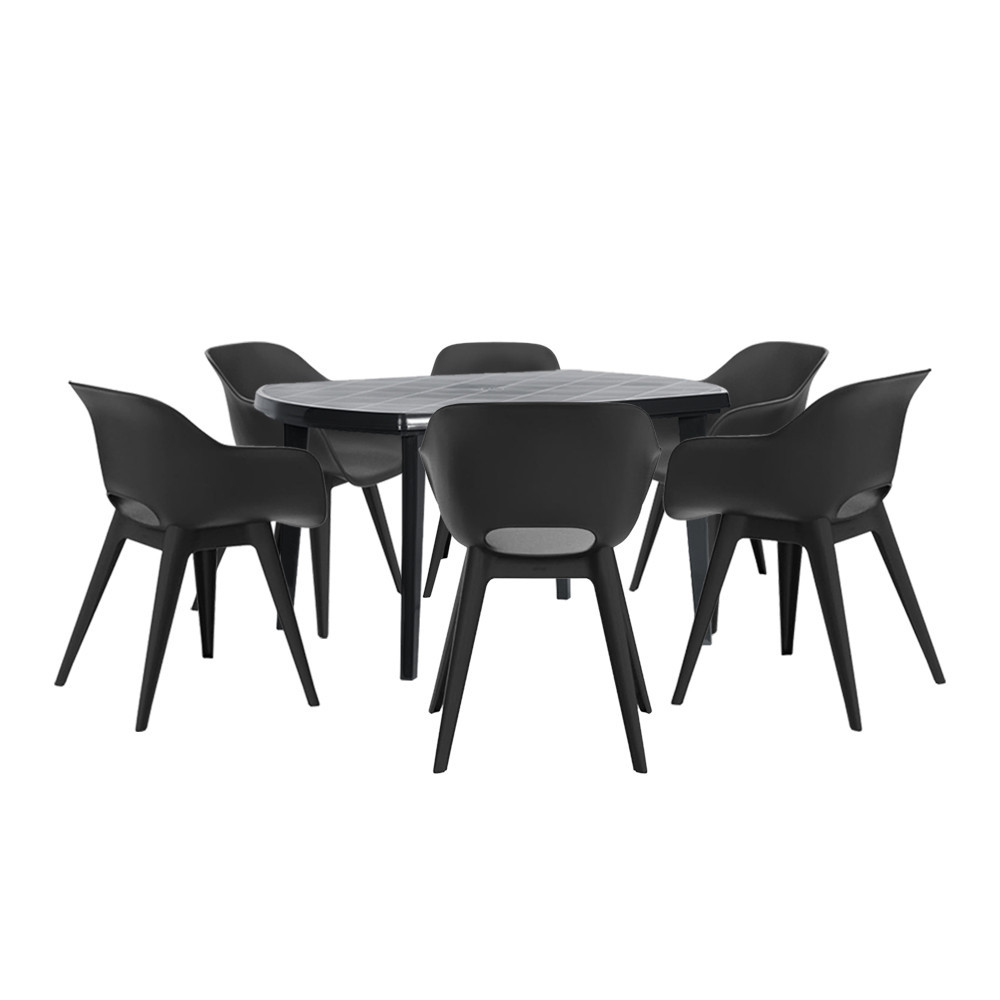 Curver Set mobilier de grădină Vira 6+1, grafit