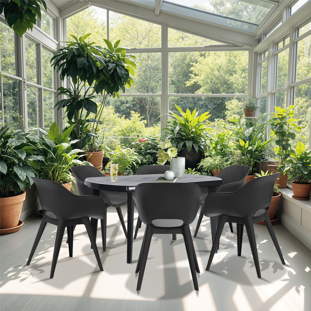 Curver Set mobilier de grădină Vira 6+1, grafit