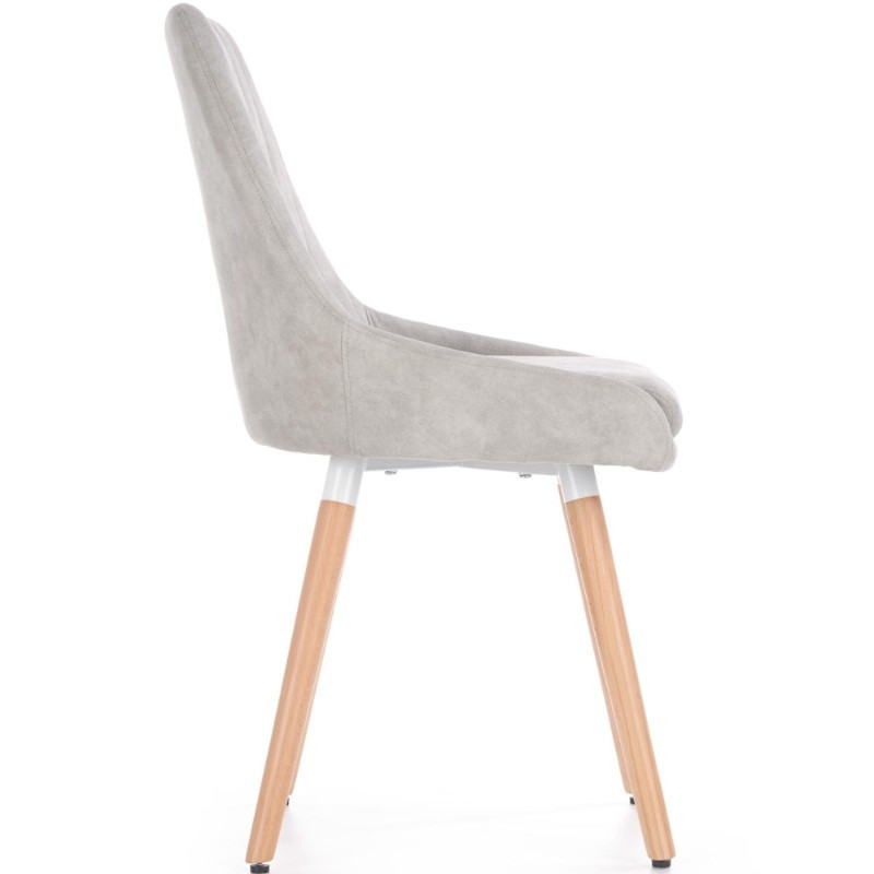 Scaun dining gri deschis Halmar K-284, tapițat, cu picioare din lemn masiv