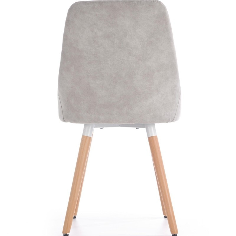 Scaun dining gri deschis Halmar K-284, tapițat, cu picioare din lemn masiv