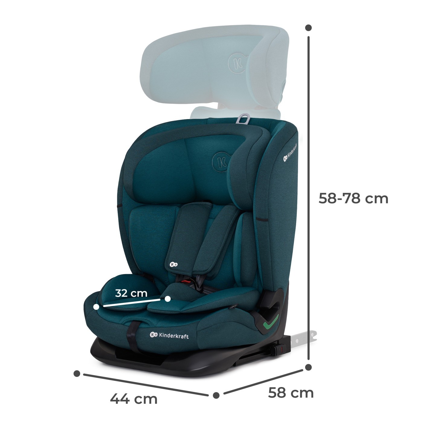 Scaun auto i-Size Kinderkraft ONETO3 ISOFIX 76-150 cm, Harbor Blue
