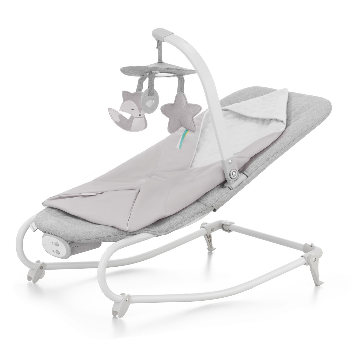 Sezlong bebe 3 in 1 Kinderkraft Felio 2 Stone Grey cu vibratii
