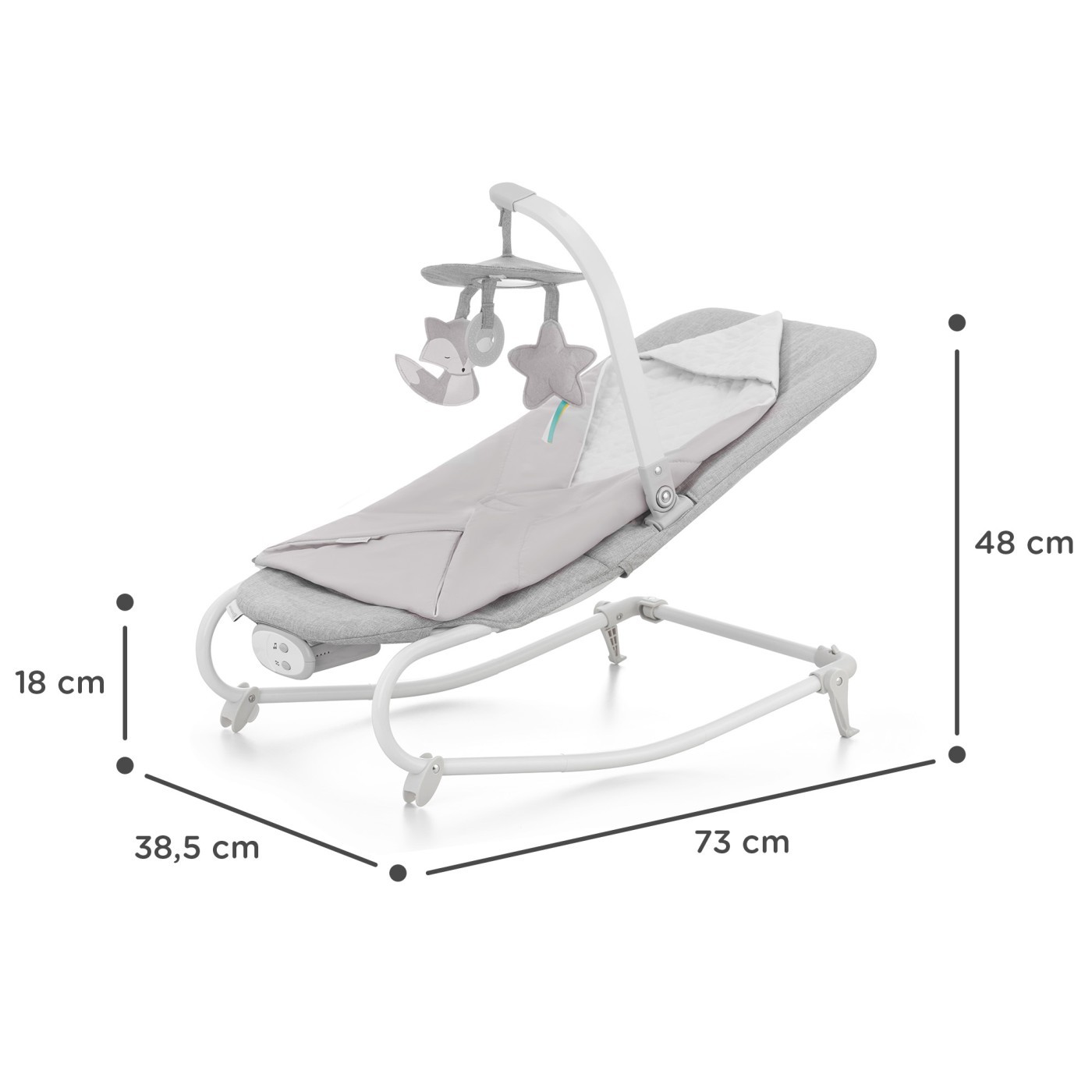 Sezlong bebe 3 in 1 Kinderkraft Felio 2 Stone Grey cu vibratii