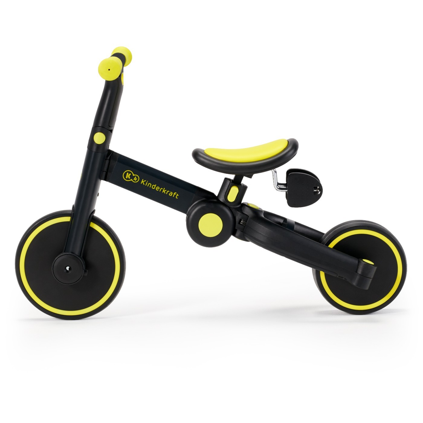 Bicicletă de echilibru și tricicletă 3 în 1 Kinderkraft 4TRIKE Black Volt