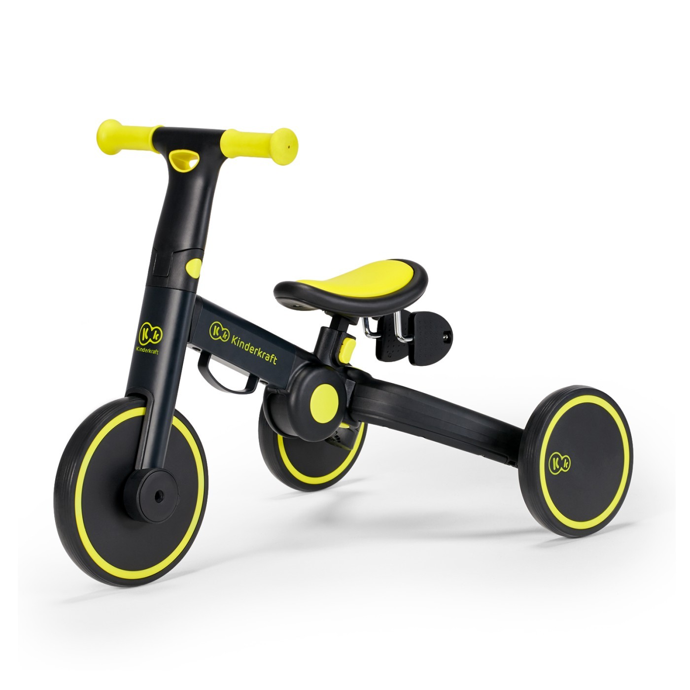 Bicicletă de echilibru și tricicletă 3 în 1 Kinderkraft 4TRIKE Black Volt