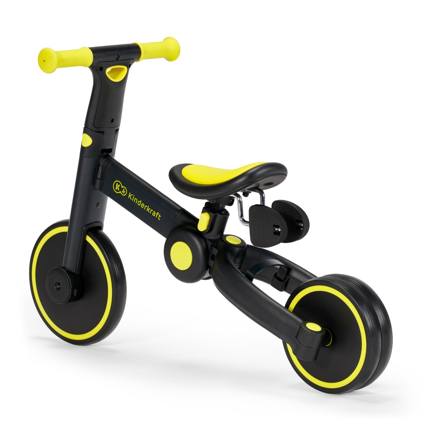 Bicicletă de echilibru și tricicletă 3 în 1 Kinderkraft 4TRIKE Black Volt