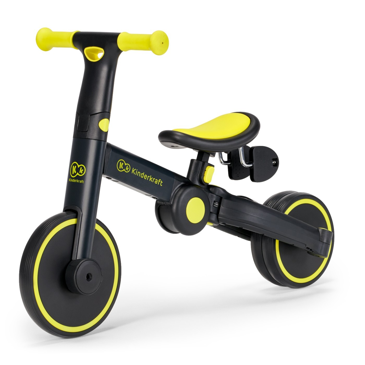 Bicicletă de echilibru și tricicletă 3 în 1 Kinderkraft 4TRIKE Black Volt