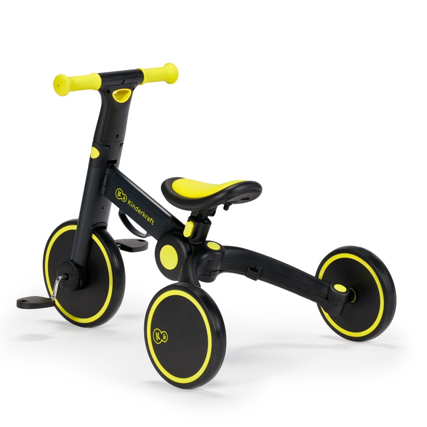 Bicicletă de echilibru și tricicletă 3 în 1 Kinderkraft 4TRIKE Black Volt