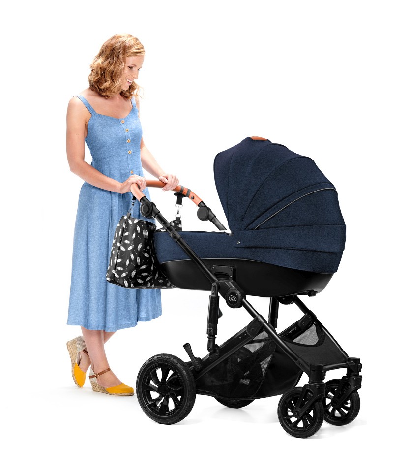 Carucior 3 in 1 Kinderkraft Prime cu scoica Mink Pro i-Size, Navy