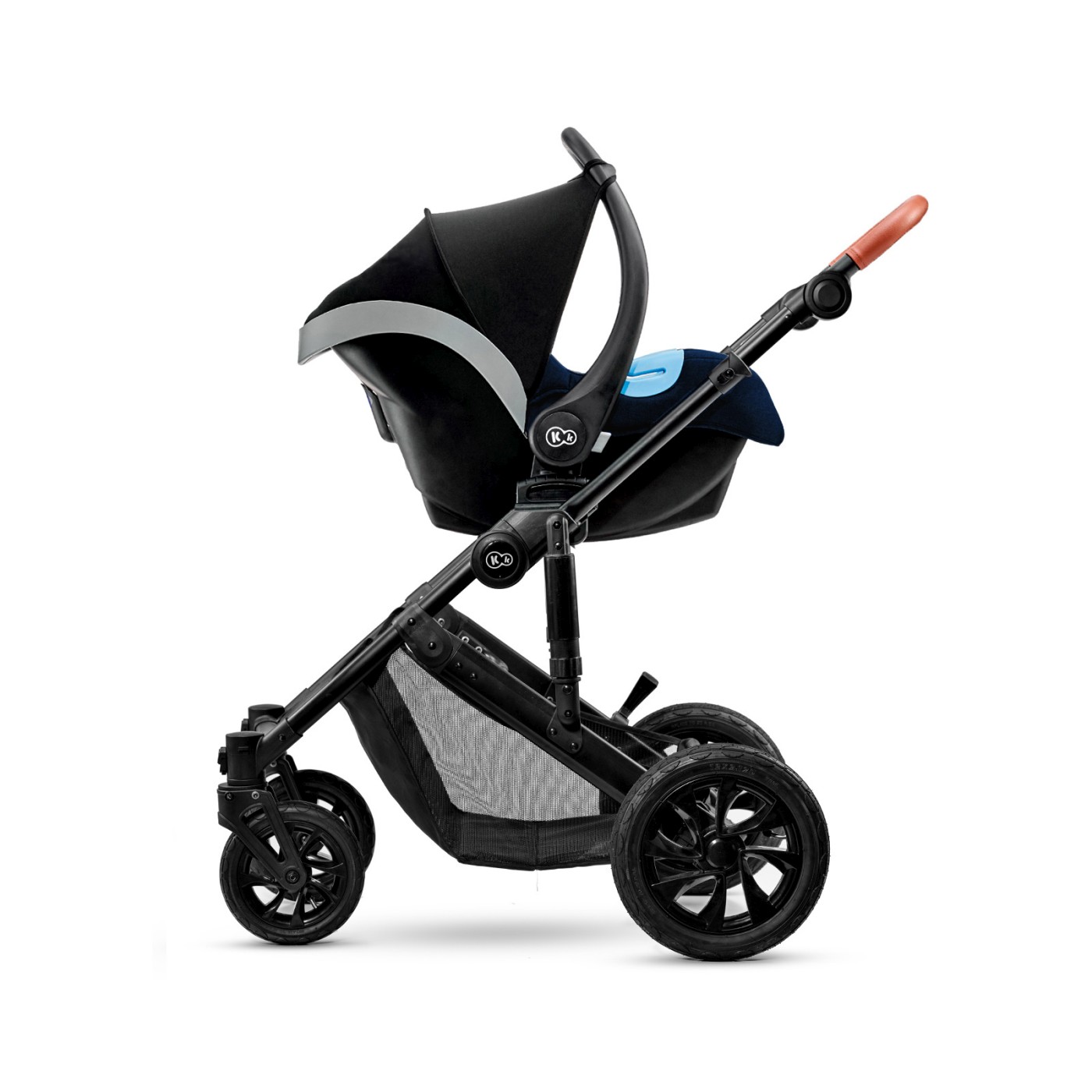 Carucior 3 in 1 Kinderkraft Prime cu scoica Mink Pro i-Size, Navy
