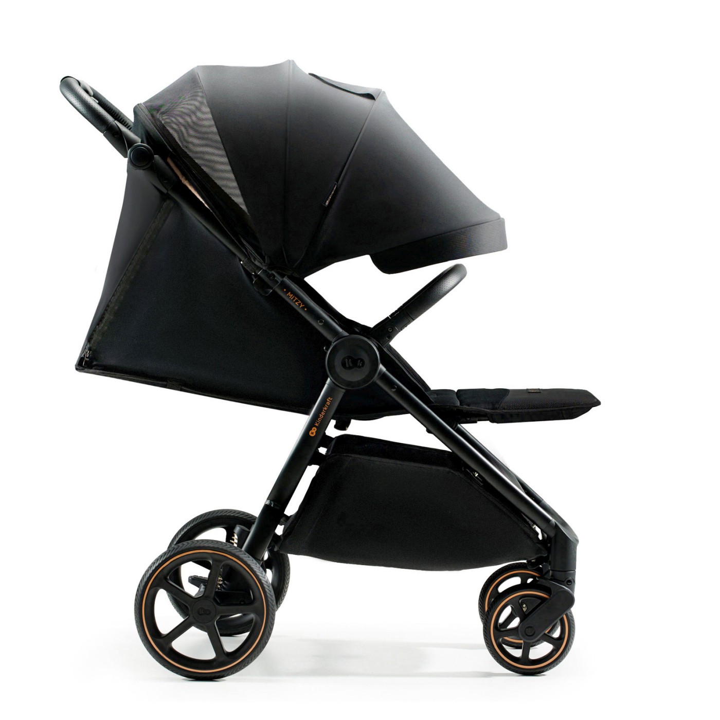 Cărucior sport ultra compact Kinderkraft Mitzy 0-22 kg, Black Ink