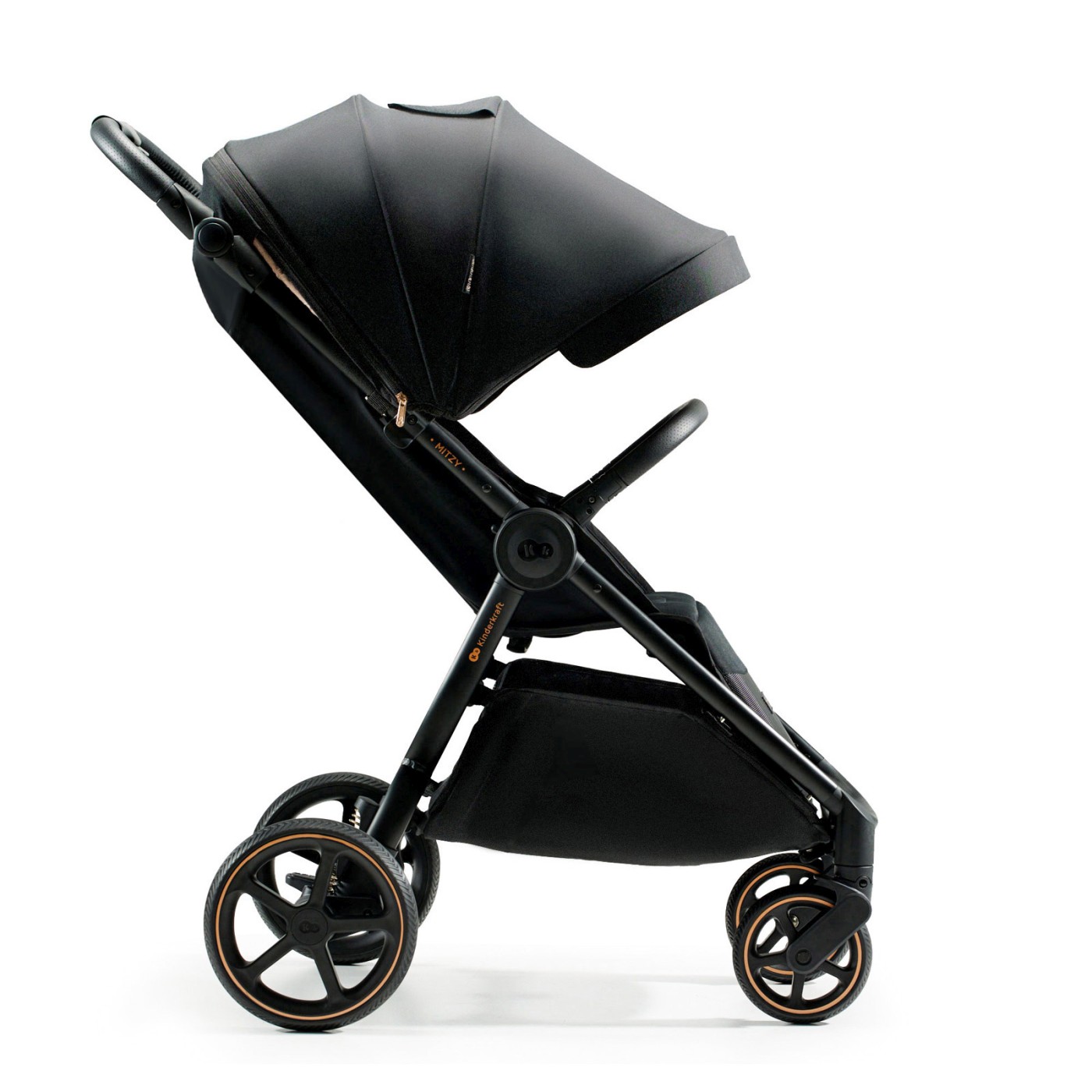 Cărucior sport ultra compact Kinderkraft Mitzy 0-22 kg, Black Ink