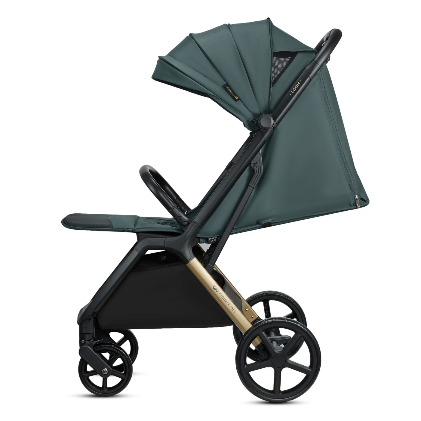 Carucior sport Kinderkraft LOOM 0-22 kg, verde Jade, pliere compacta