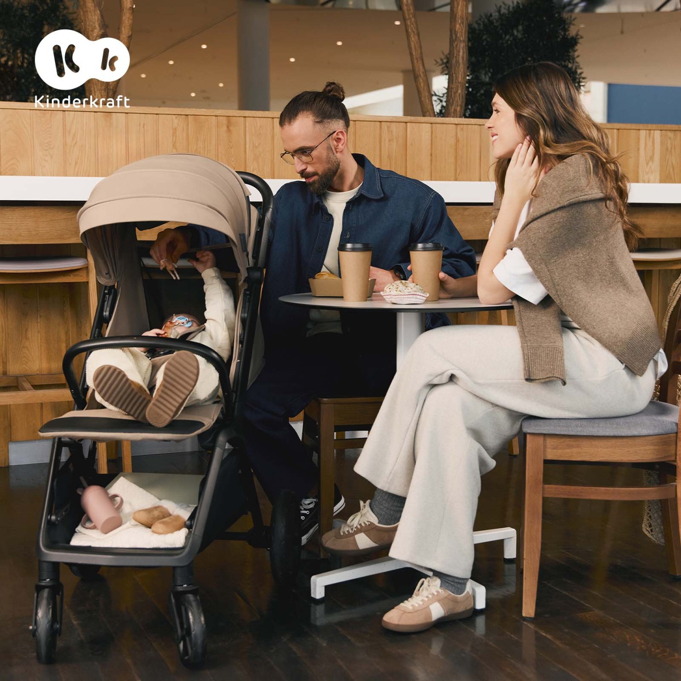 Carucior sport Kinderkraft LOOM, pliabil automat, 0-22 kg, Linen Beige