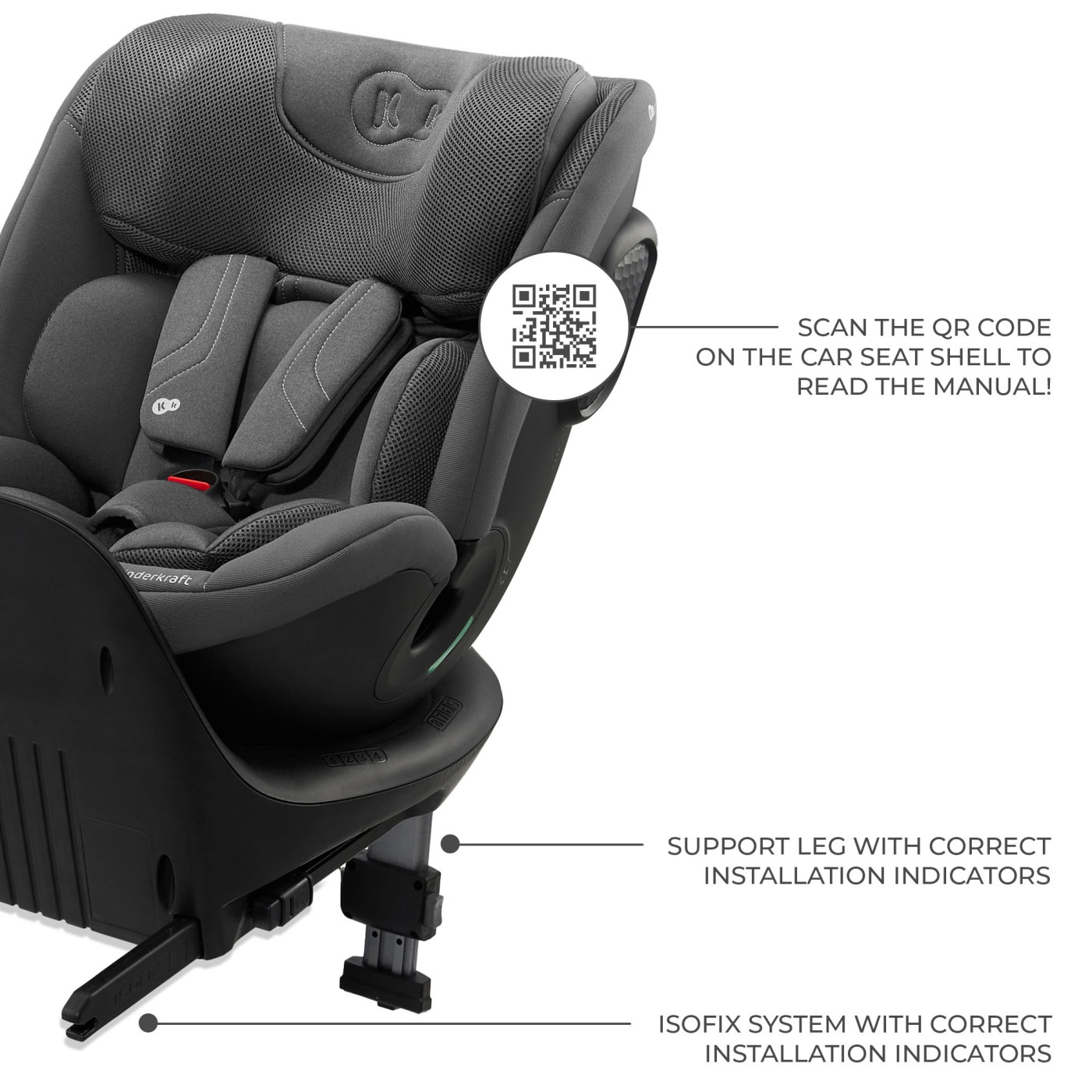 SCAUN AUTO KINDERKRAFT XRIDER 2 I-SIZE 40-150 CM GREY