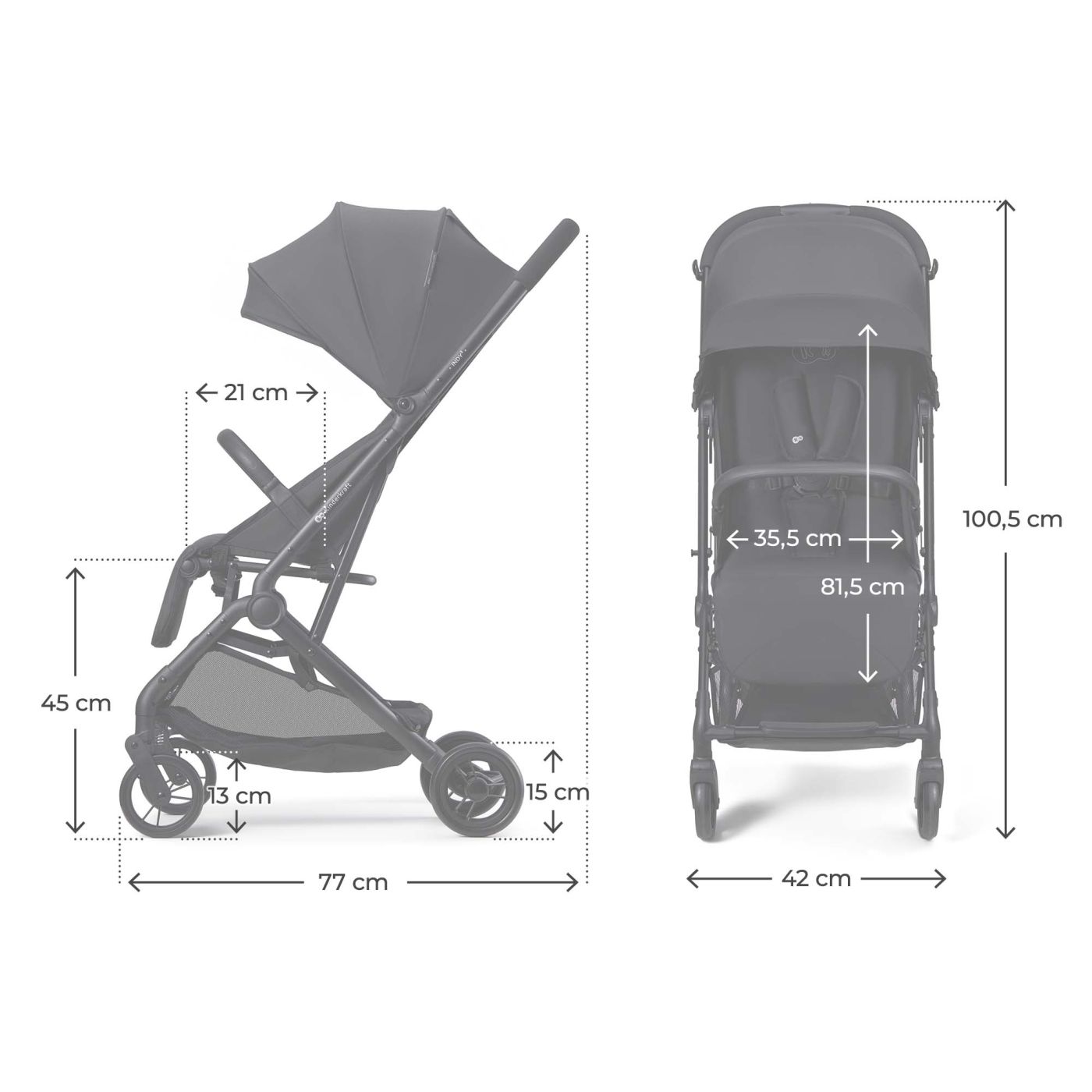 CARUCIOR SPORT KINDERKRAFT INDY3, COAL BLACK