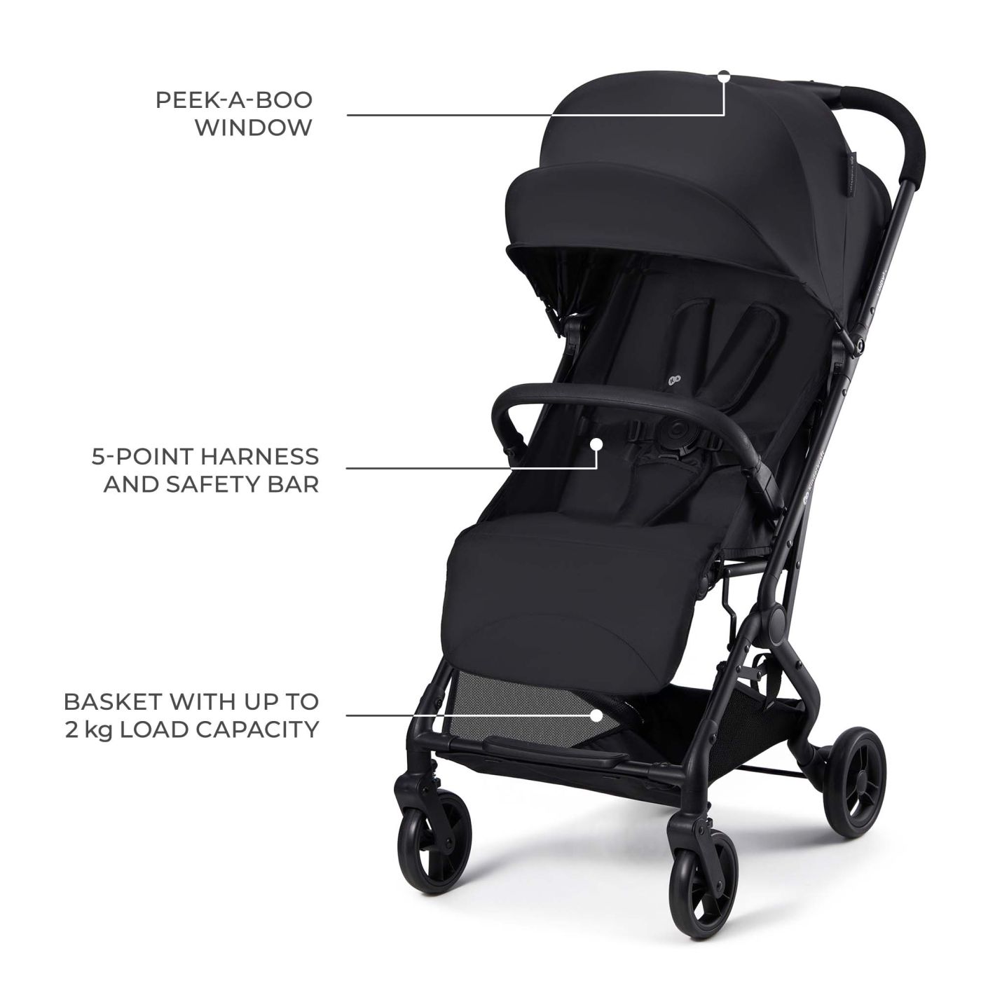 CARUCIOR SPORT KINDERKRAFT INDY3, COAL BLACK