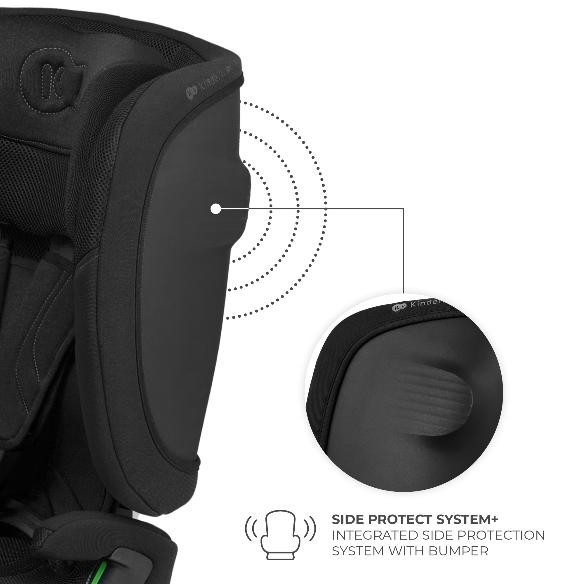 SCAUN AUTO KINDERKRAFT FIX2GO 76-150 CM, BLACK