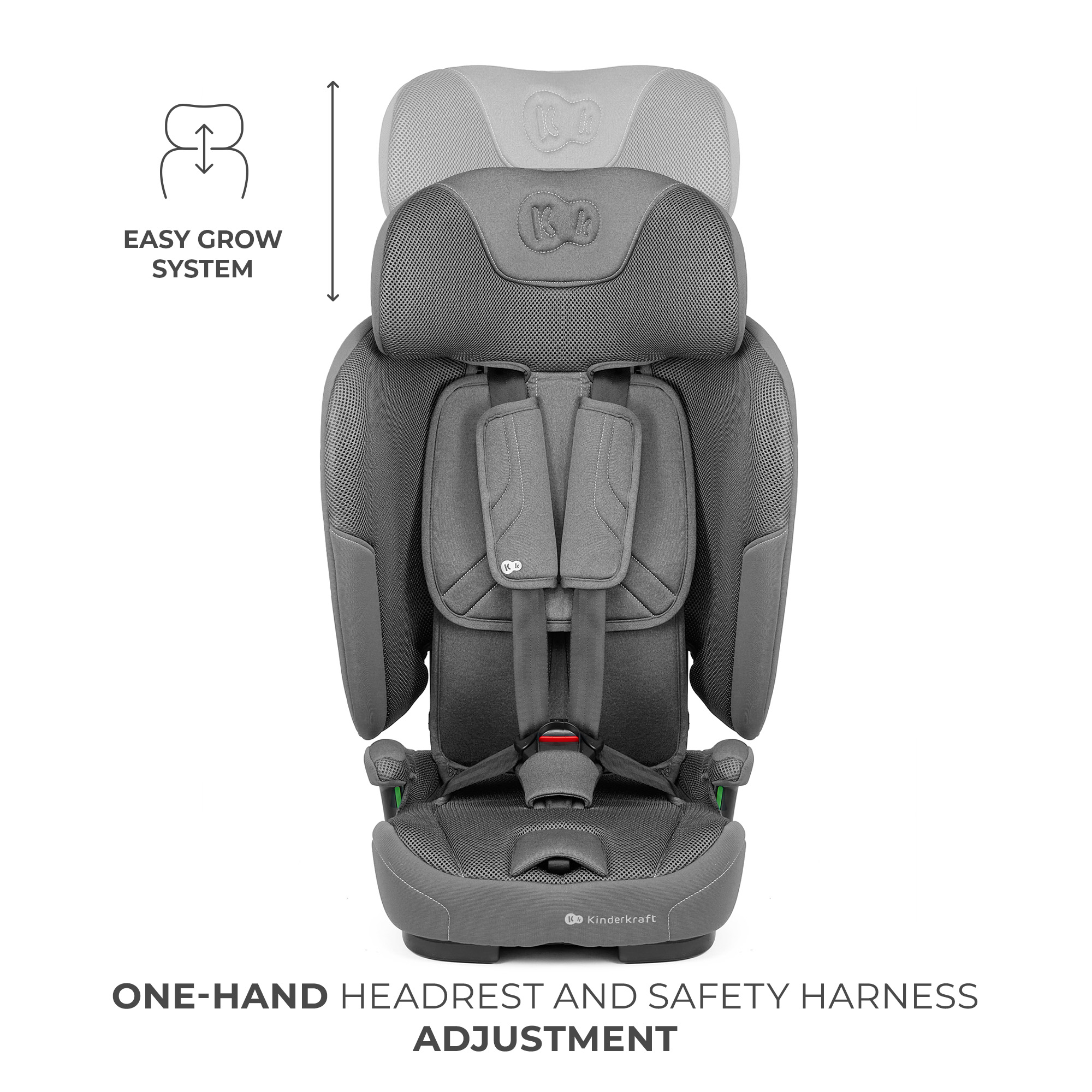 SCAUN AUTO KINDERKRAFT FIX2GO 76-150 CM, GREY