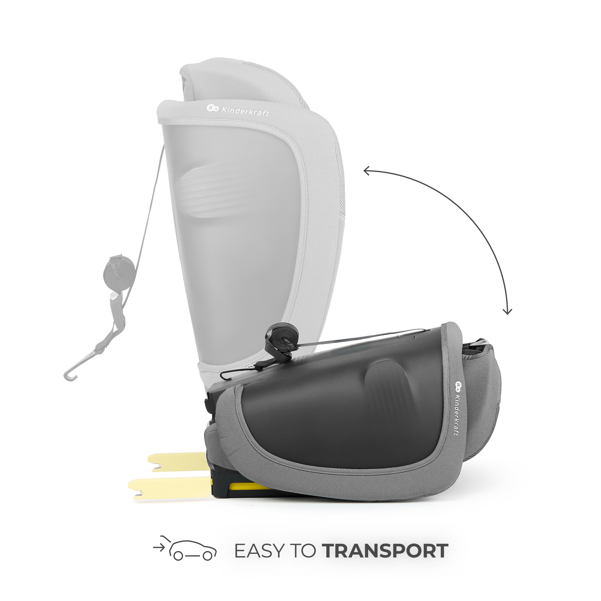 SCAUN AUTO KINDERKRAFT FIX2GO 76-150 CM, GREY