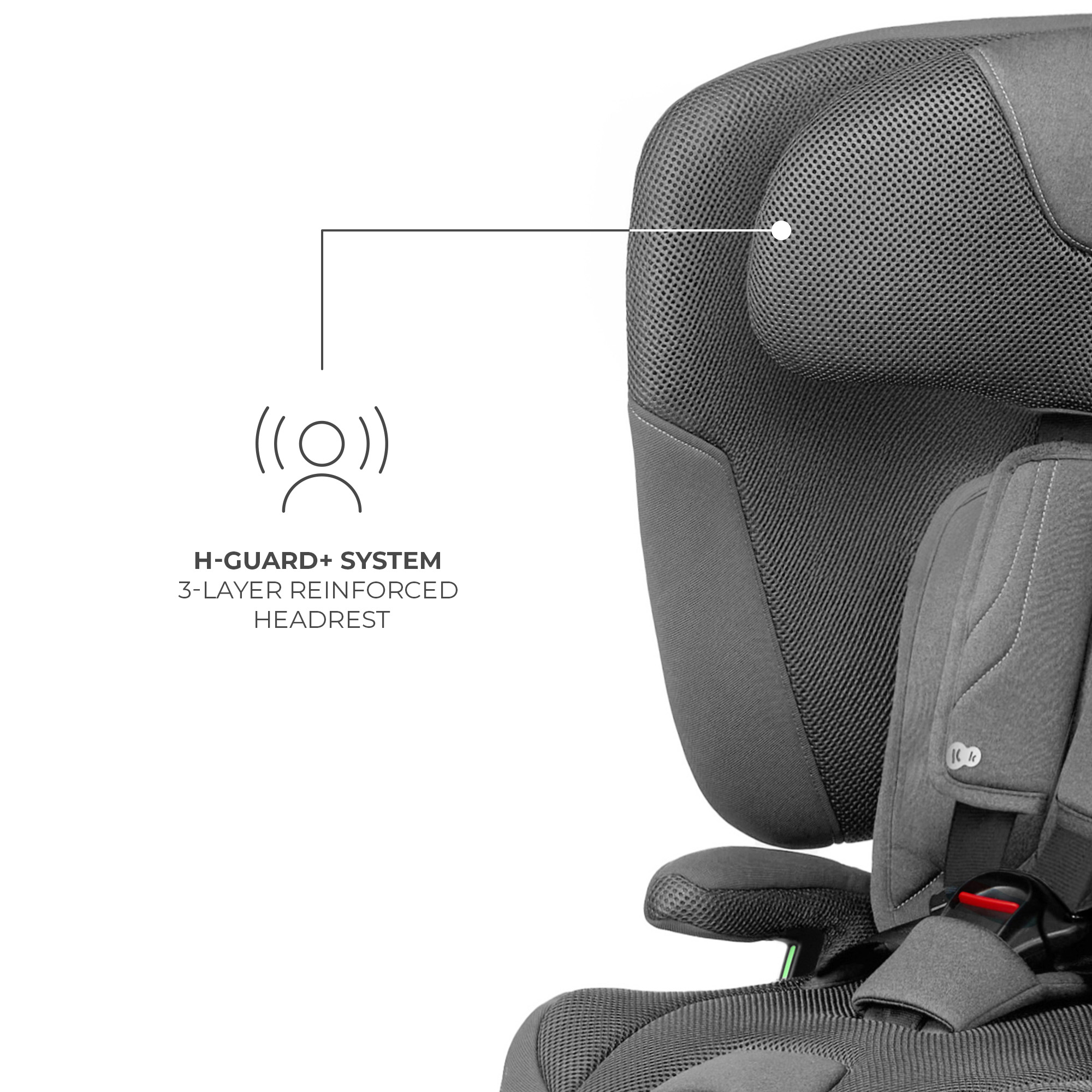 SCAUN AUTO KINDERKRAFT FIX2GO 76-150 CM, GREY