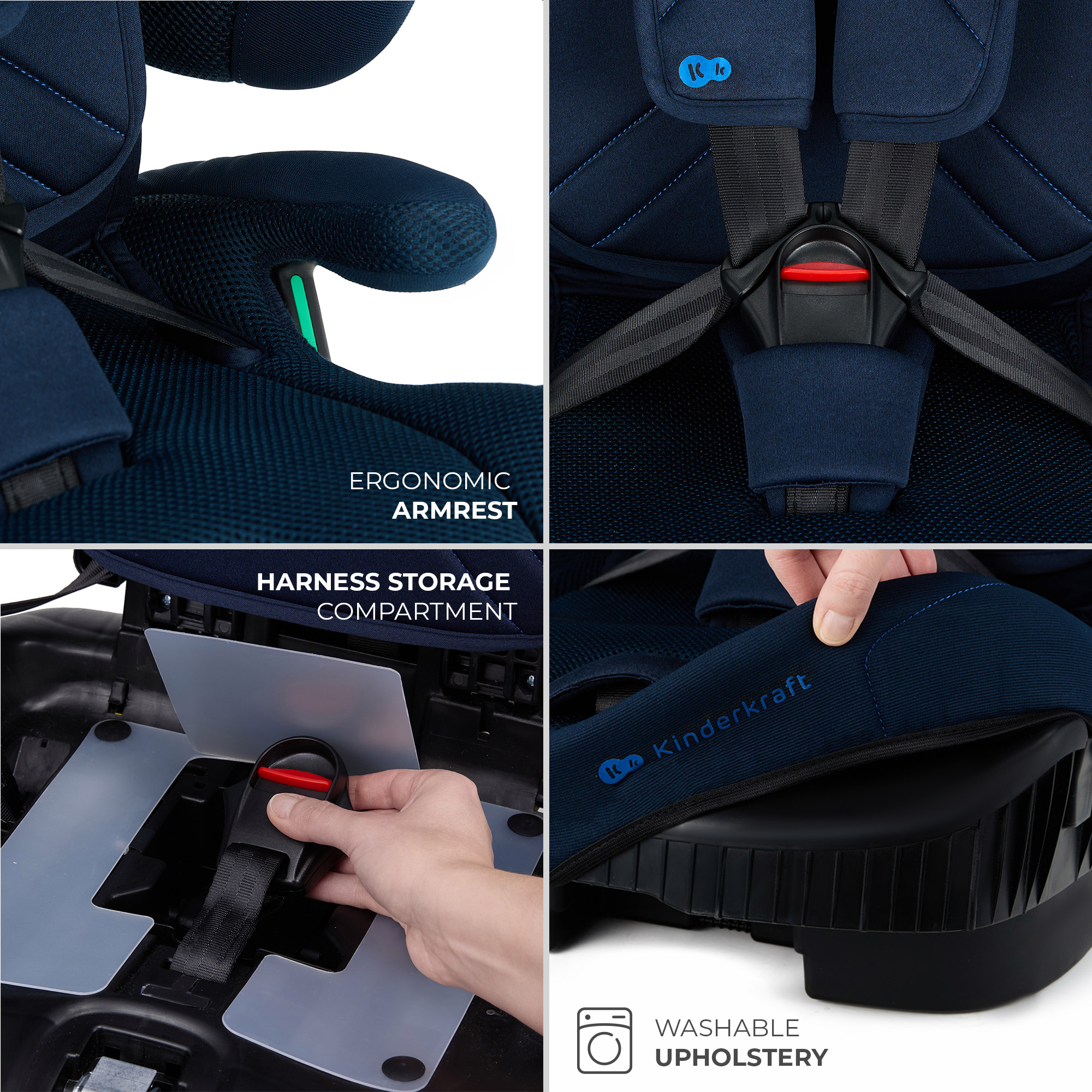 SCAUN AUTO KINDERKRAFT FIX2GO 76-150 CM, NAVY