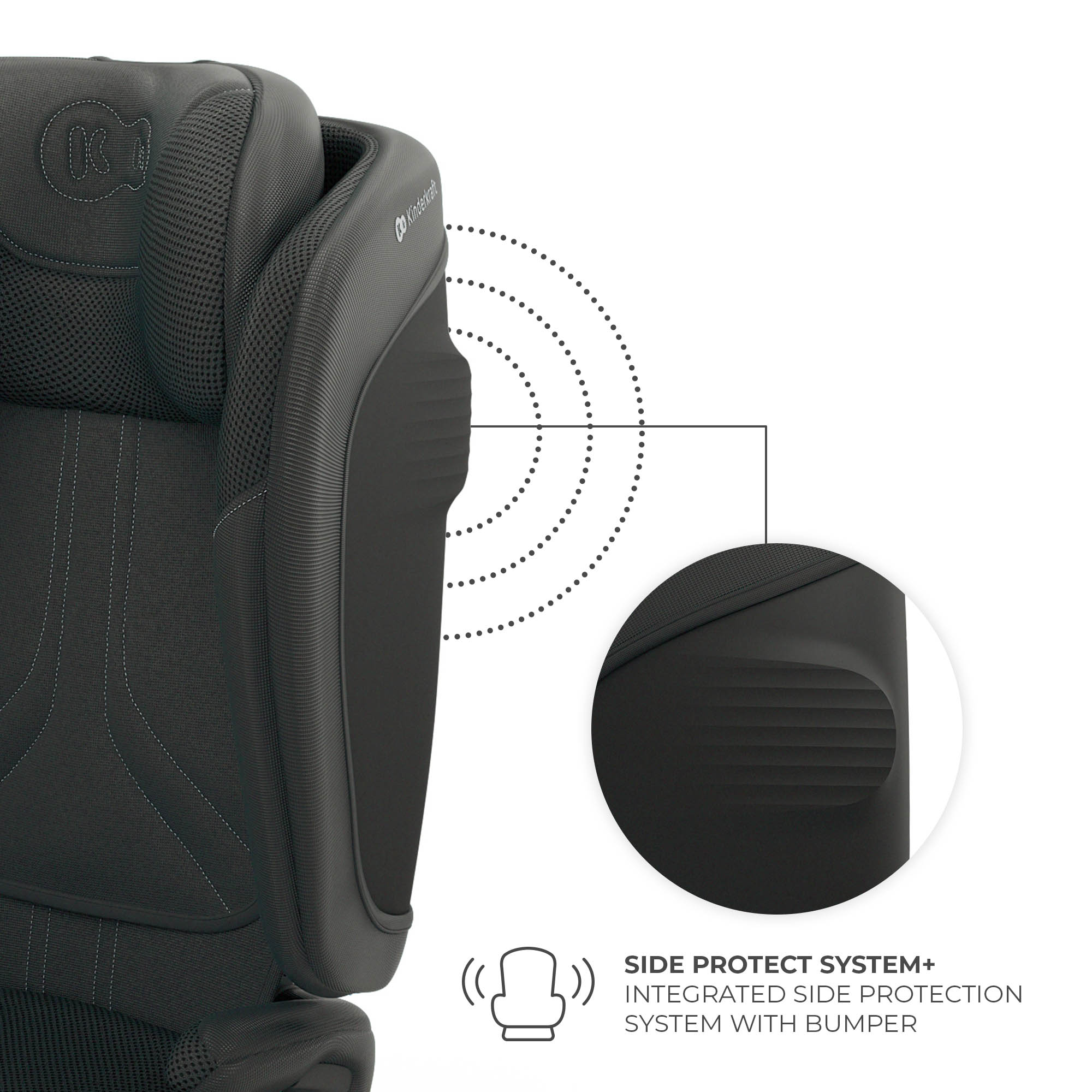 SCAUN AUTO KINDERKRAFT UNITY2 100-150 CM, BLACK