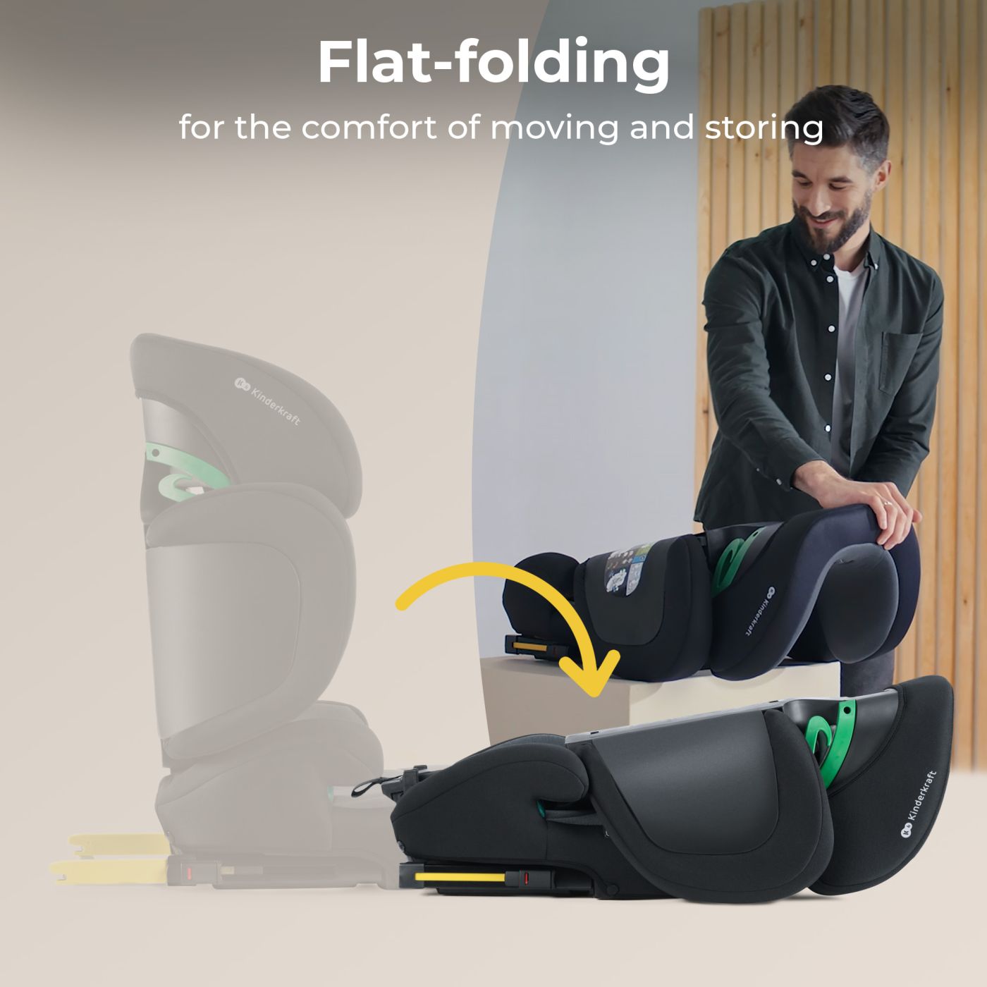 SCAUN AUTO KINDERKRAFT XPAND 2 I-SIZE 100-150 CM, GRAPHITE BLACK