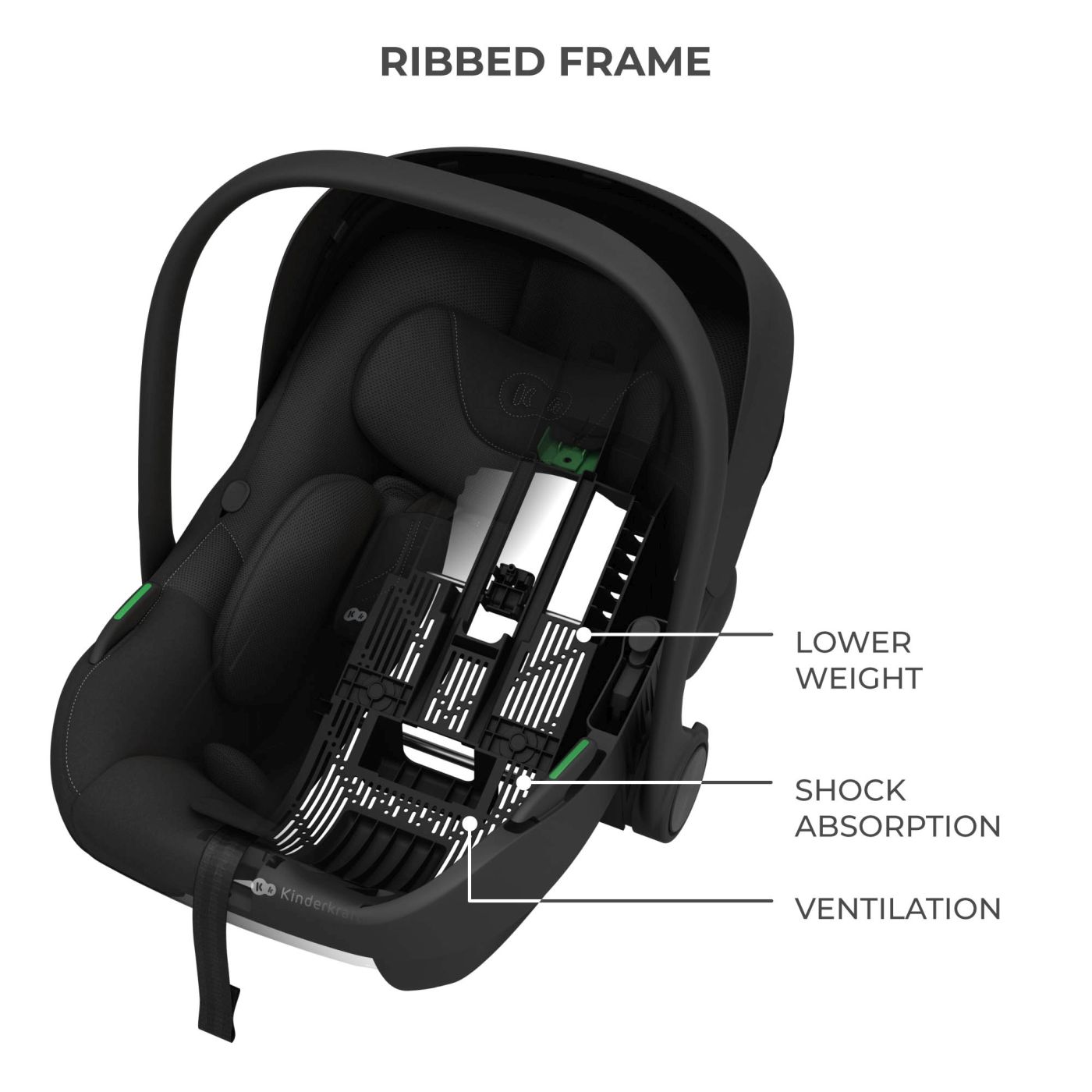 SCOICA AUTO KINDERKRAFT I-LITE 40-87 CM, BLACK
