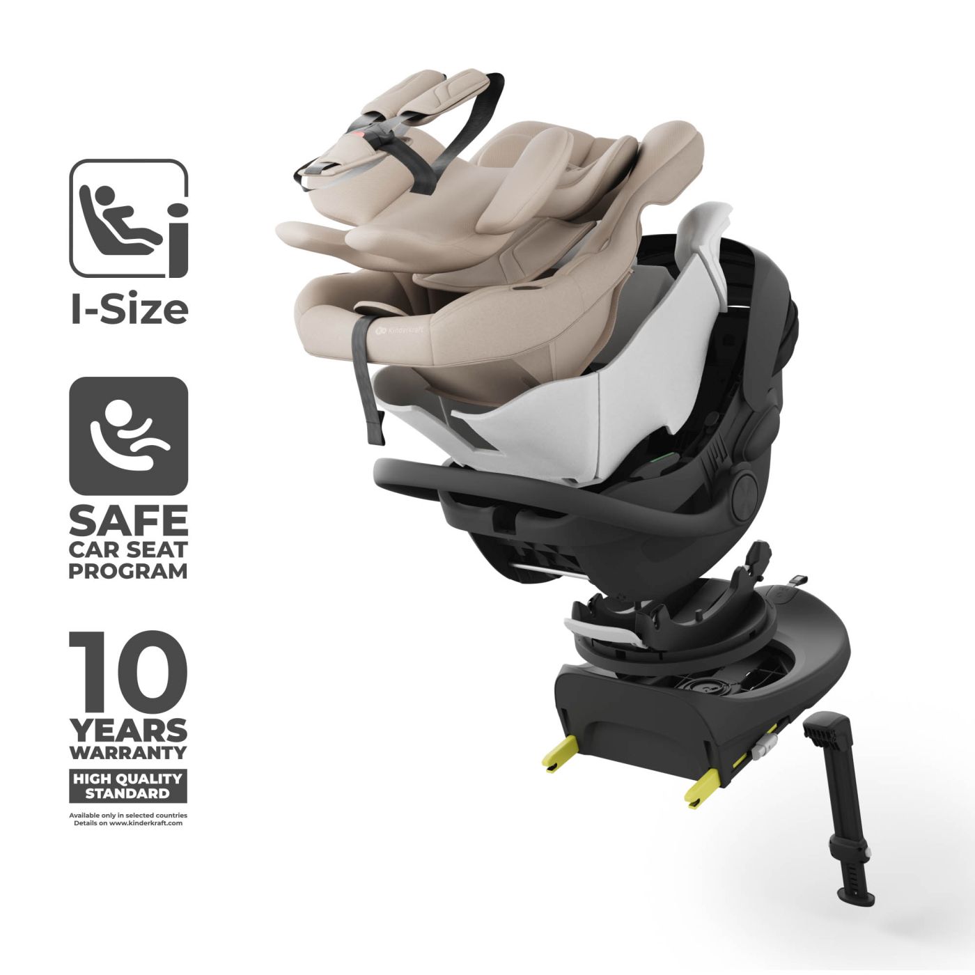 SCOICA AUTO KINDERKRAFT I-LITE CU BAZA ENDURA SAFE FX BEIGE