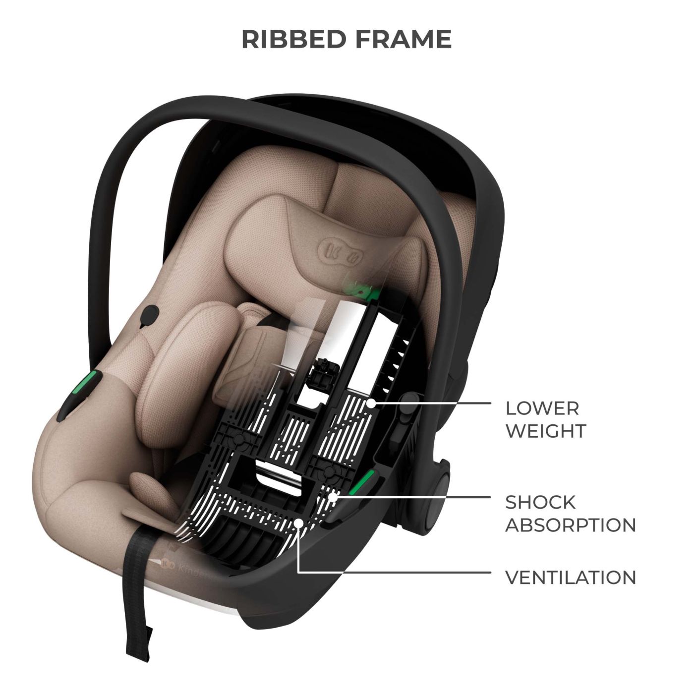 SCOICA AUTO KINDERKRAFT I-LITE CU BAZA ENDURA SAFE FX BEIGE