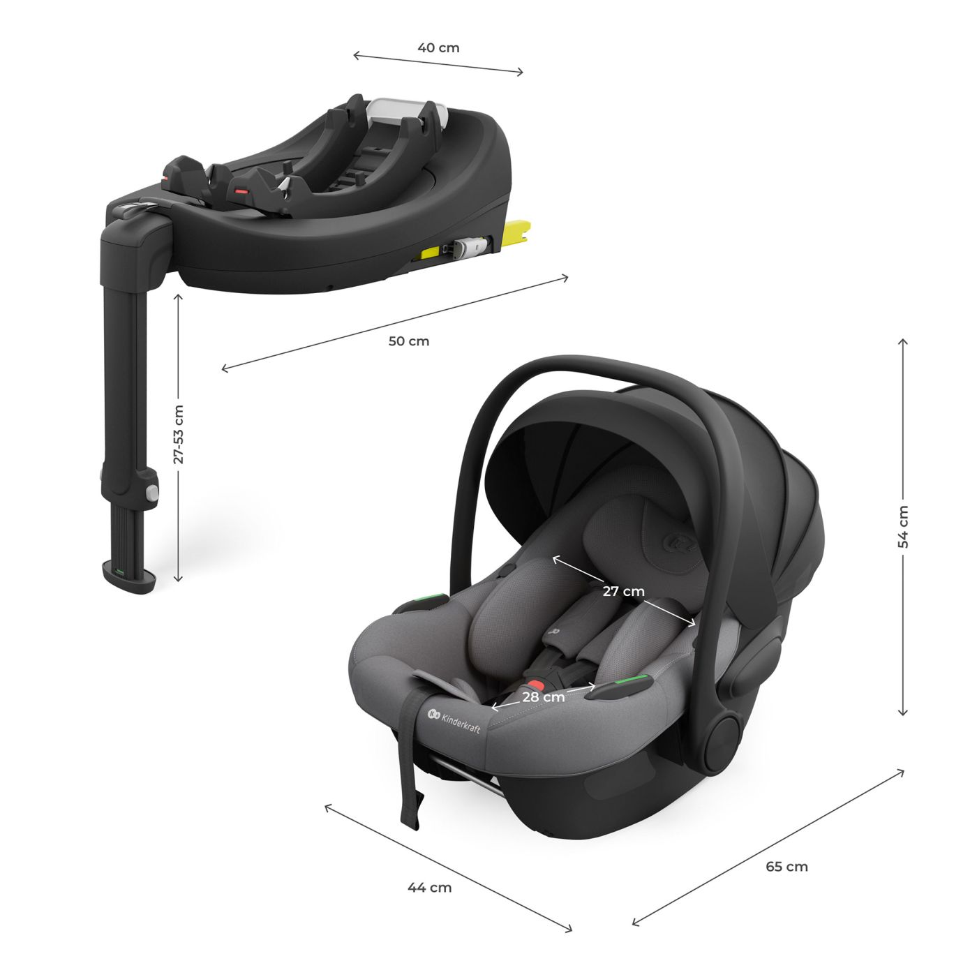 SCOICA AUTO KINDERKRAFT I-LITE CU BAZA ISOFIX ENDURA SAFE FX, GRAY