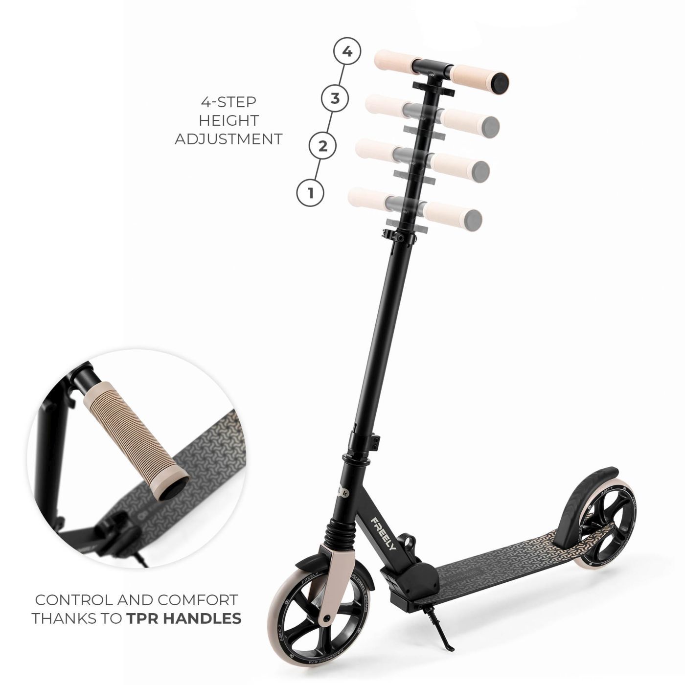 TROTINETA KINDERKRAFT FREELY, BEIGE