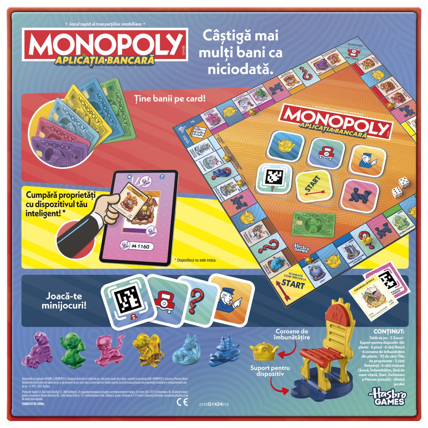 Joc Monopoly Aplicația Bancară în Limba Română, 8+ ani, Hasbro