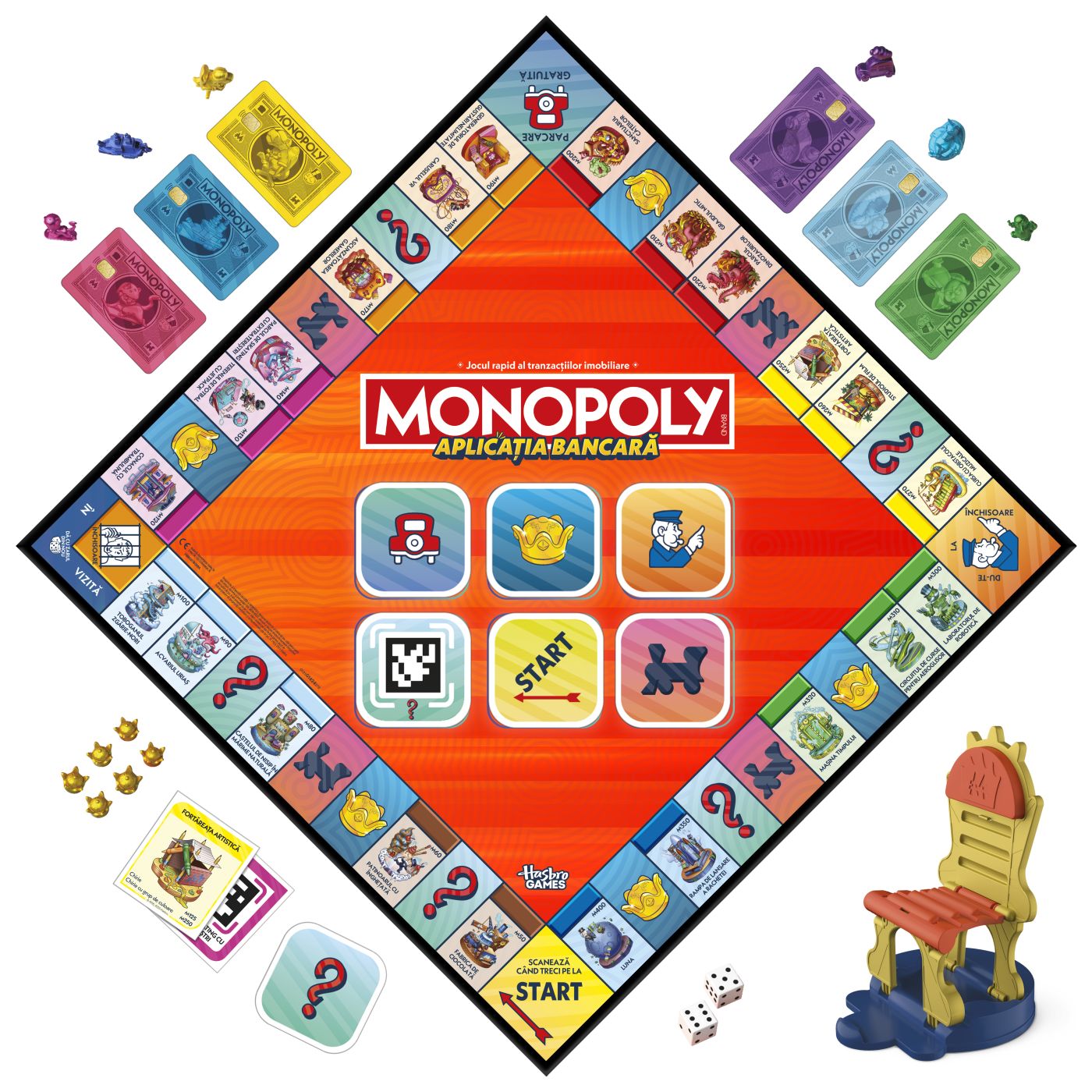 Joc Monopoly Aplicația Bancară în Limba Română, 8+ ani, Hasbro
