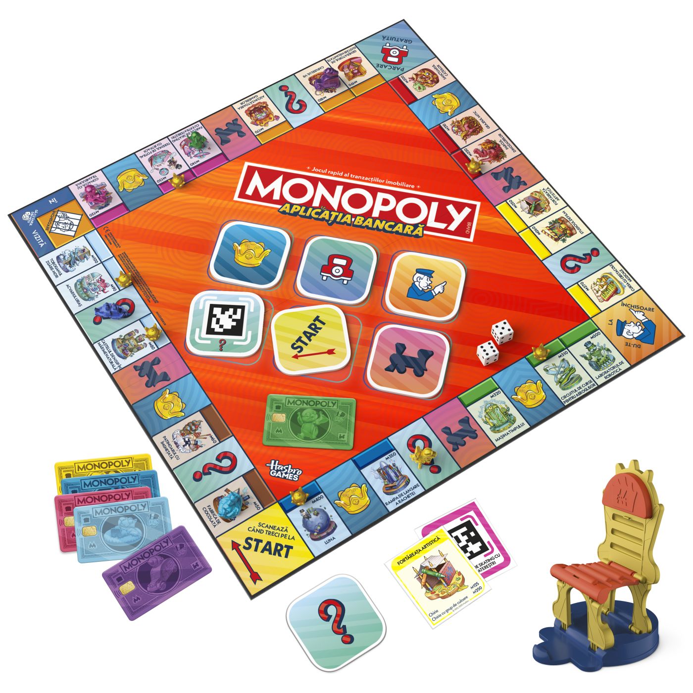Joc Monopoly Aplicația Bancară în Limba Română, 8+ ani, Hasbro