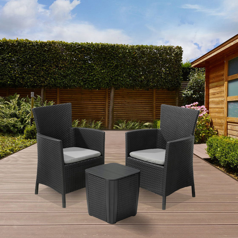 Set mobilier de balcon Curver Iowa II cu masă Luzon, grafit