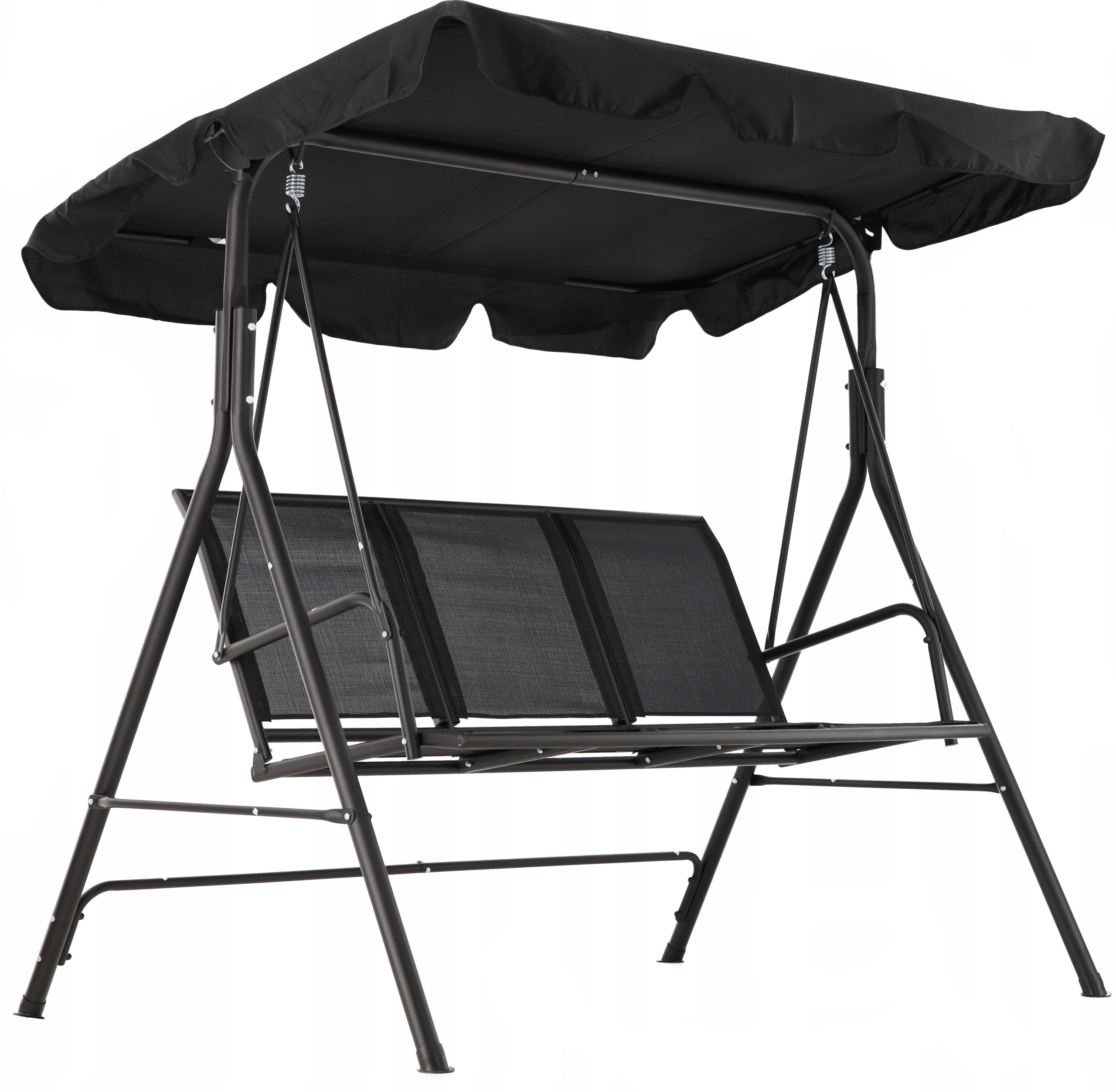 Leagan balansoar gradina Sersimo Textilene, 3 locuri, 260kg, negru Household NewTrend