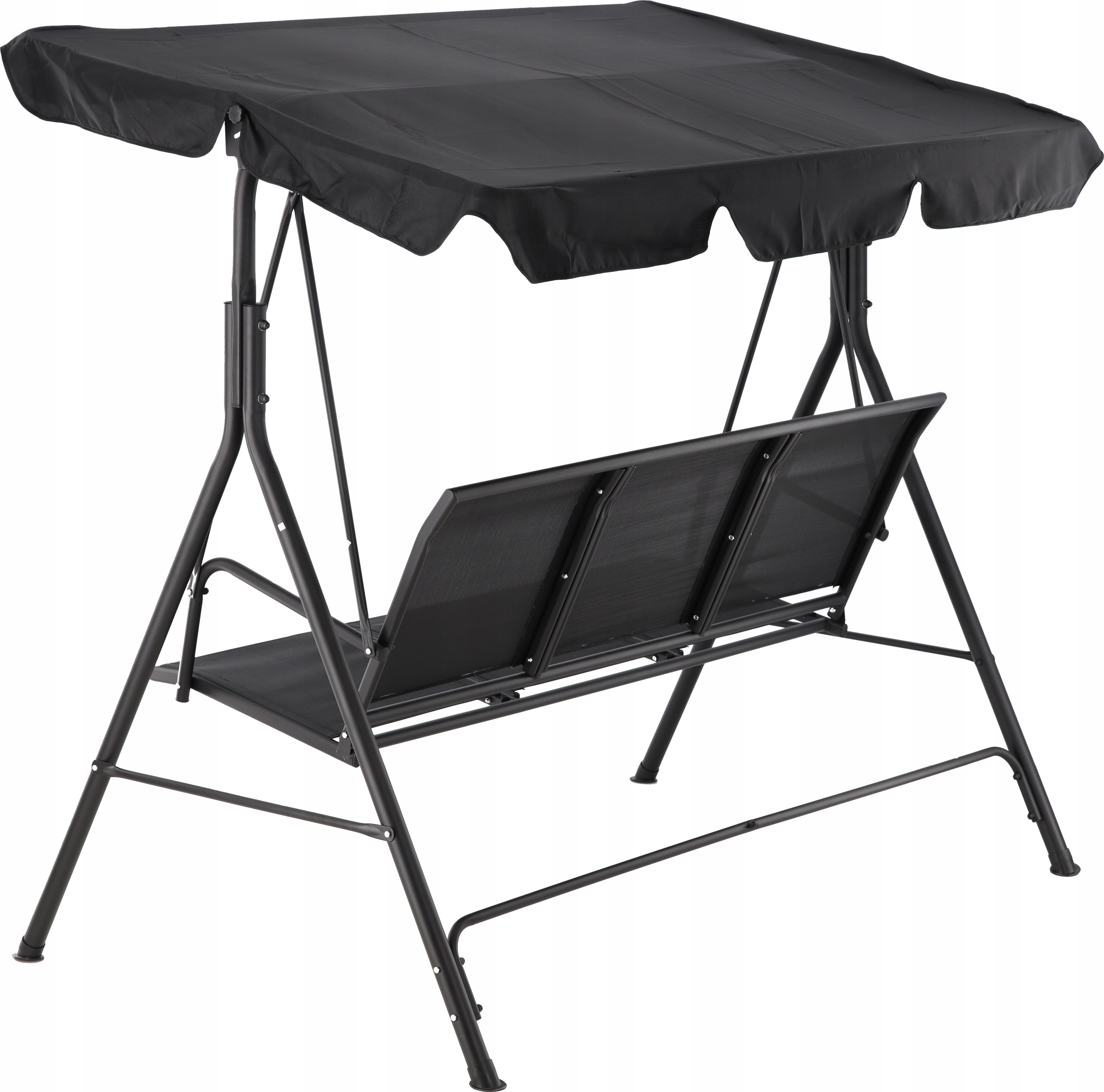 Leagan balansoar gradina Sersimo Textilene, 3 locuri, 260kg, negru Household NewTrend