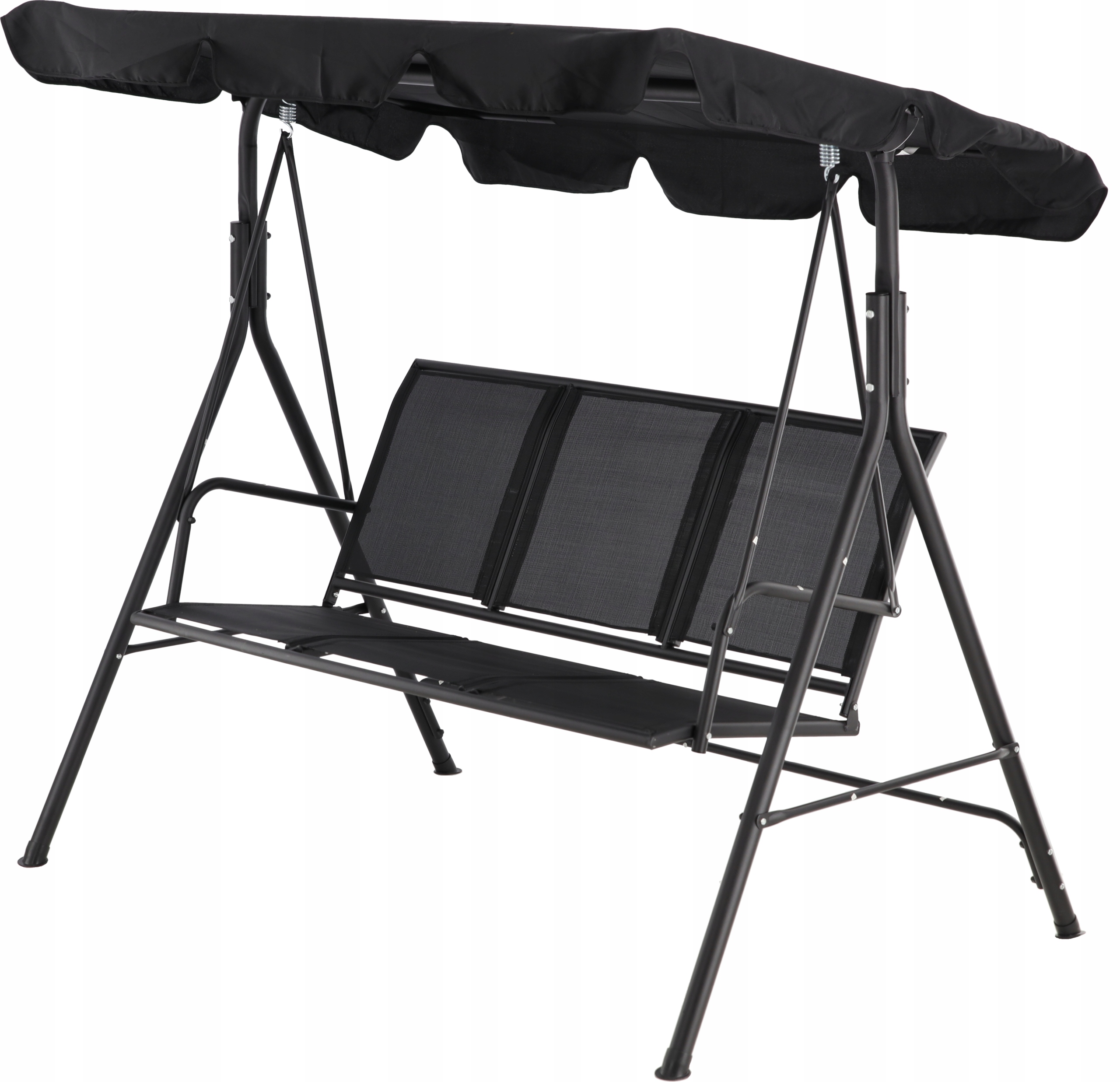 Leagan balansoar gradina Sersimo Textilene, 3 locuri, 260kg, negru Household NewTrend