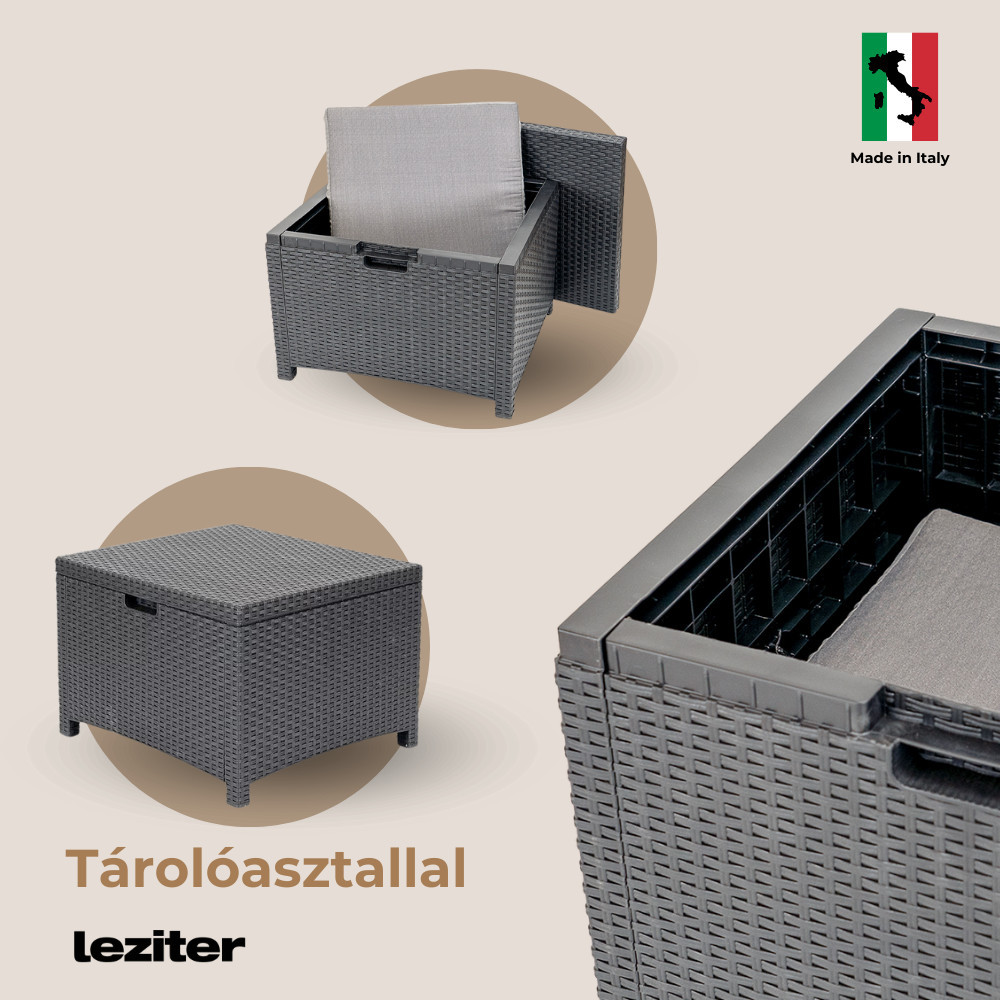 Leziter Set de mobilier de grădină Venus II cu 4 locuri, grafit